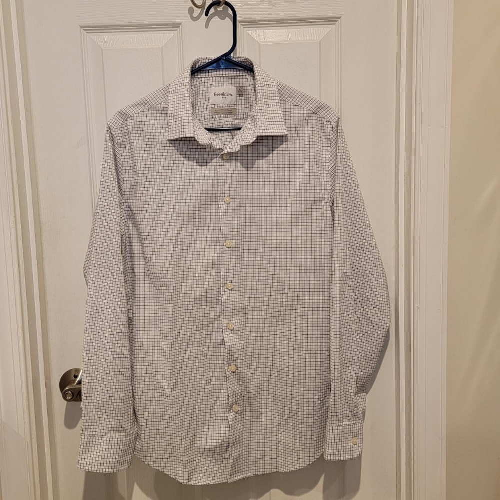 Black and white checkered button down